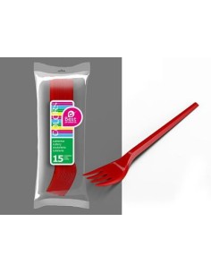 S/15 TENEDOR GRANDE ROJO