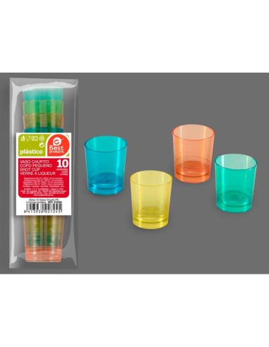 S/10 VASO 33CC CHUPITO 4 COLORES REUT