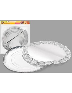 BANDEJA 35CM REDONDA + BLONDA PLATA