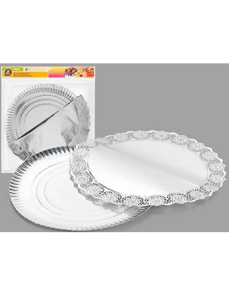 BANDEJA 35CM REDONDA + BLONDA PLATA