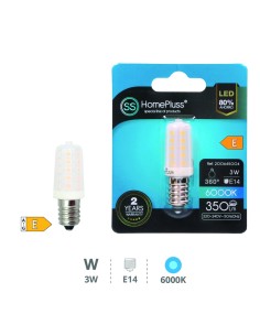 BOMBILLA 3W E14 6000K LED TUBULAR  - 12U CAJA EXP