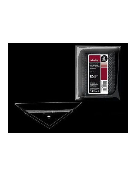 S/50 PLATO TRANSP. TRIANG. 5 x 10 CM