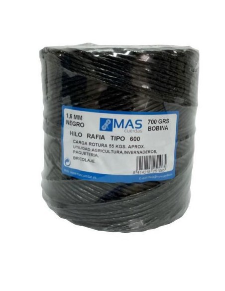 HILO RAFIA T600 BOBINA 700GRS NEGRA