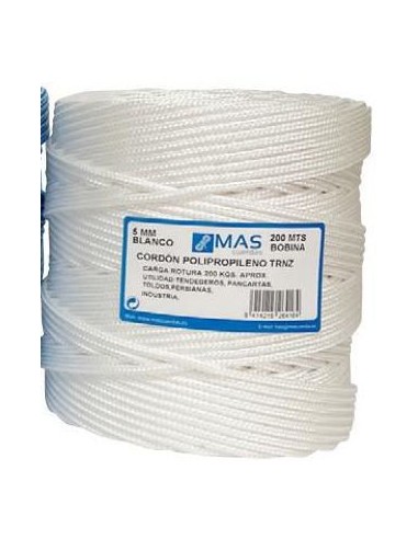 CORDON PP 5MM BOBINA 200 MTS BLANCO