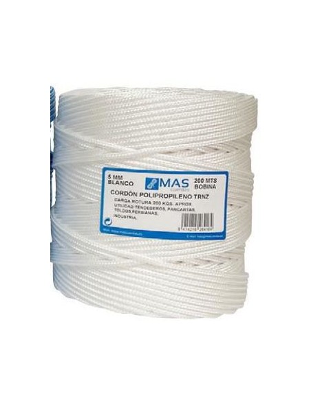 CORDON PP 5MM BOBINA 200 MTS BLANCO