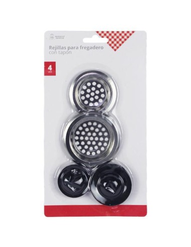 REJILLA 2 UDS 7,5-6CM Y TAPON FREGADERO 2UDS 4-5,5CM