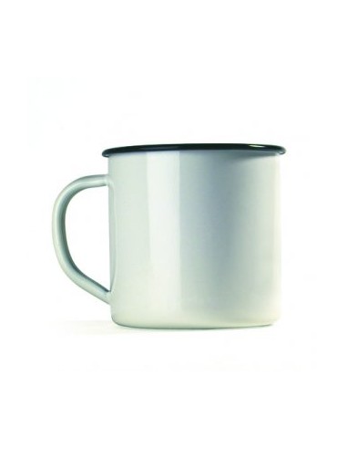 TAZA 10CM ESMALTADA BLANCA RUSTICA