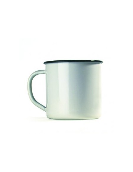 TAZA 10CM ESMALTADA BLANCA RUSTICA