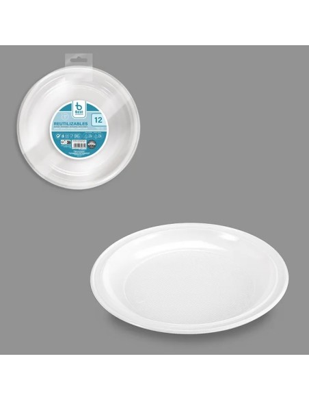 S/12 PLATO REUT. BLANCO POSTRE 17 CM