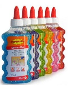 PEGAMENTO GLITTER GLUE 177 ML 6 COLORES