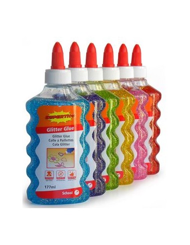 PEGAMENTO GLITTER GLUE 177 ML 6 COLORES