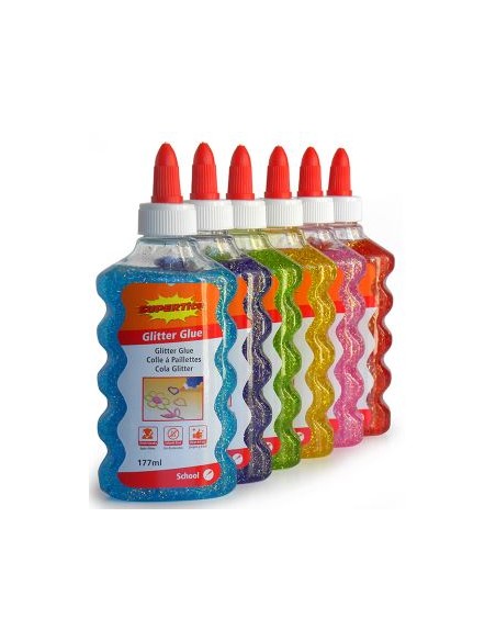 PEGAMENTO GLITTER GLUE 177 ML 6 COLORES