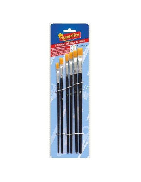 PINCELES PLANOS 6UND NAILON