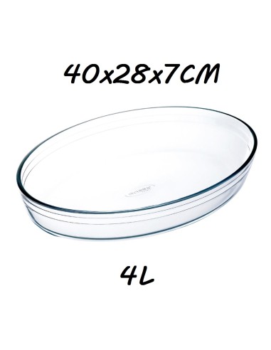 FUENTE 4L 40X28X7CM VIDRIO MOLDE OVAL