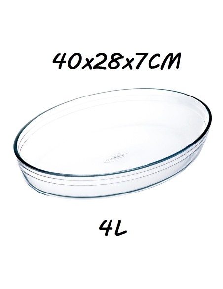 FUENTE 4L 40X28X7CM VIDRIO MOLDE OVAL