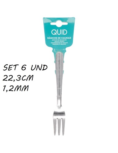 TENEDOR 22.3CM 6UND POSTRE INOX EKA QD