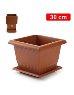 MACETA CUADRADA + PLATO 30 CM