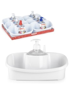 ESTROPAJERO CON DOSIFICADOR BLANCO