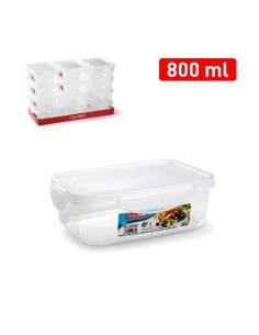 FIAMBRERA 800ML CLICK RECTANGULAR  TRANSPARENTE