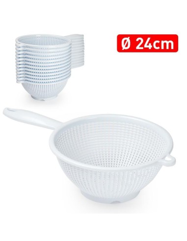 ESCURREVERDURAS 24CM GRANDE CON MANGO BLANCO