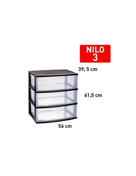 CAJONERA NILO 3 CAJONES NEGRO