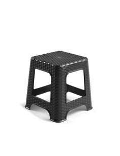 TABURETE NEGRO RATTAN PEQUEÑO