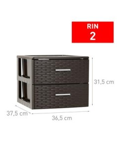 CAJONERA  2 CAJONES WENGUE RIN RATTAN