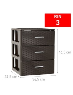 CAJONERA 3 CAJONES WENGUE RIN RATTAN