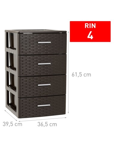 CAJONERA 4 CAJONES WENGUE RIN RATTAN