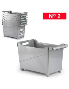 CARRITO Nº2 24X45.5X27.5CM PLATA MULTIUSOS