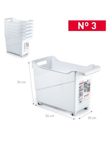 CARRITO Nº3 18X38X26CM BLANCO MULTIUSOS