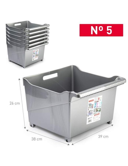 CARRITO Nº5 38X39X26CM PLATA MULTIUSOS