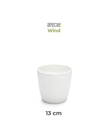 MACETA WIND REDONDA 13 CM ARECA BLANCO ROTO