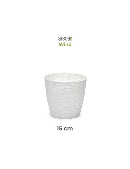 MACETA WIND REDONDA 15 CM ARECA BLANCO ROTO