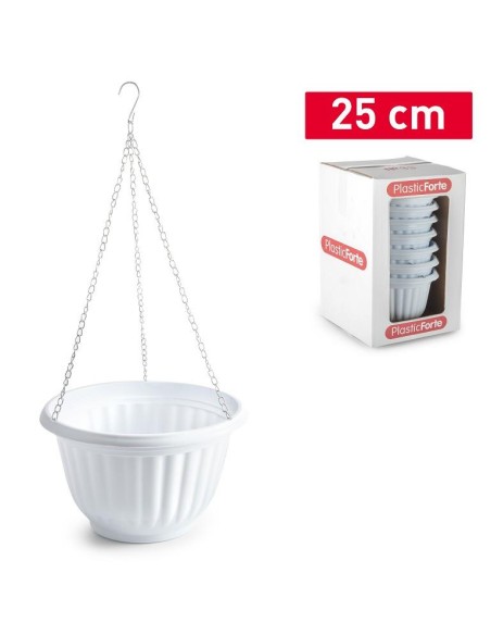 MACETA COLGANTE 25 CM BLANCO