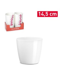 MACETA MYKONOS 14,5 CM PP BLANCO