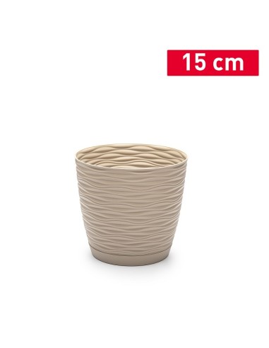 MACETA WIND REDONDA 15 CM MARRON CAFE MC22