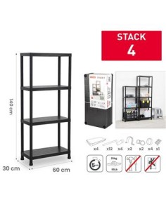ESTANTERIA 4 BALDAS NEGRO  STACK RECUPERADO