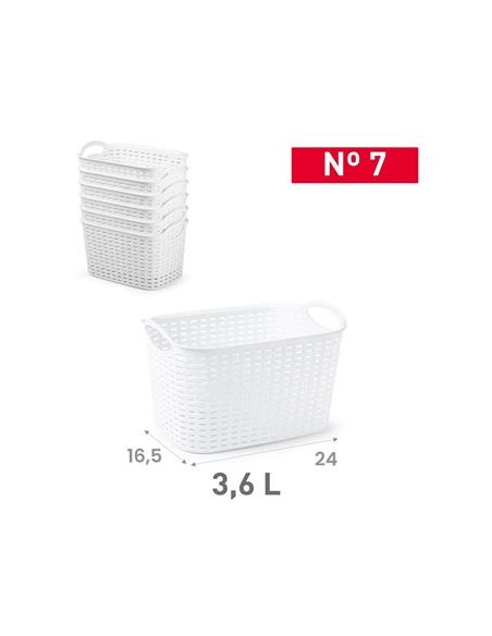 CESTA RATTAN Nº7 3,6L BLANCO