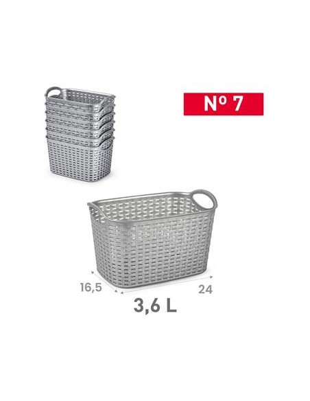 CESTA RATTAN Nº7 3,6L PLATA