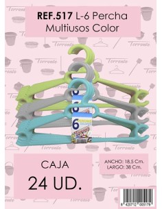 PERCHA MULTIUSOS PP COLOR L/6