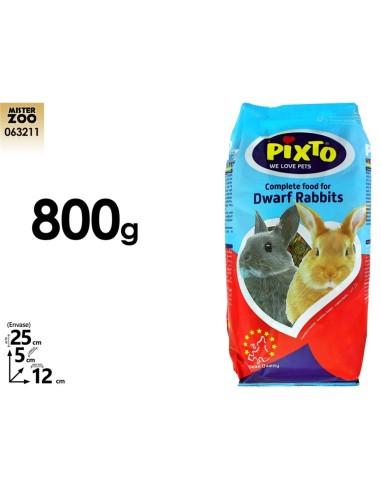 ALIMENTO 800GR PIXTO CONEJOS ENANOS