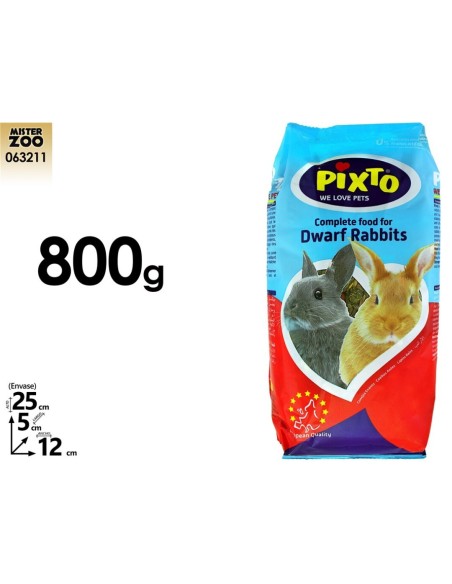 ALIMENTO 800GR PIXTO CONEJOS ENANOS