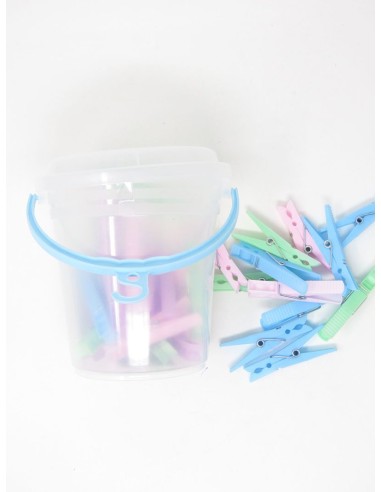 PINZAS ROPA 7.6X1C 30UND PLASTICO C/PASTEL