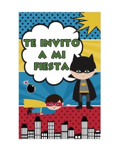 BLISTER 8 INVITACION FIESTA HEROES