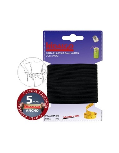 BLISTER 5MMX6M NEGRO CINTA ELASTICA
