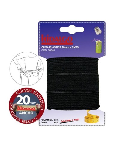BLISTER 20MMX2M NEGRO CINTA ELASTICA