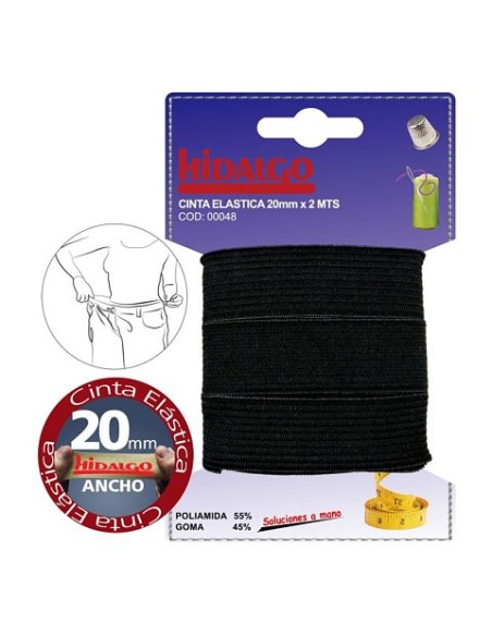 BLISTER 20MMX2M NEGRO CINTA ELASTICA