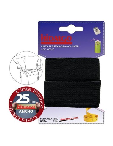 BLISTER 25MMX1M NEGRO CINTA ELASTICA