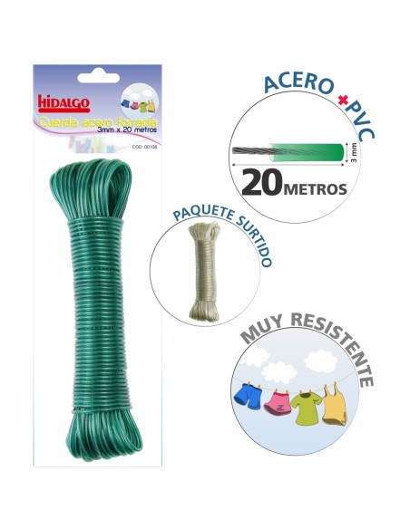 CUERDA ACERO 20M FORRADA